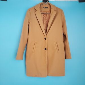 SHEIN Pea Coat Size 4 Tan 2-Button